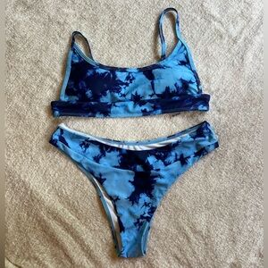 Blue Tie Dye Bikini Set